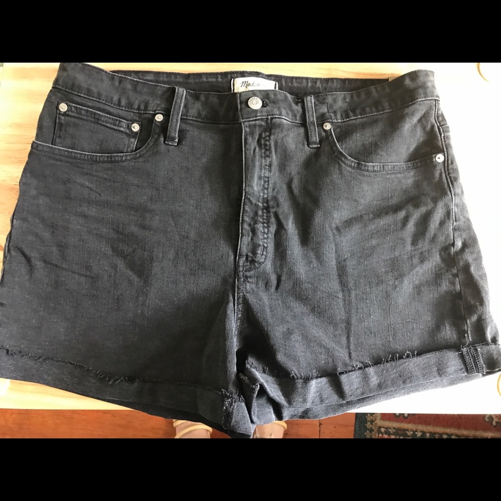 Madewell black high waisted denim shorts 33 NWT